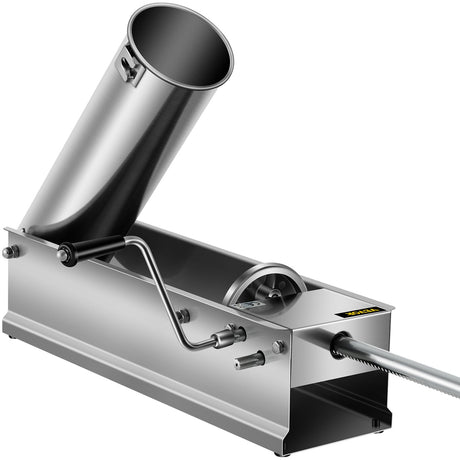 7 L sausage stuffer shown with all included tubes and parts