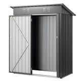 Metal garden shed with lockable door and louvre vents, 153 x 88cm