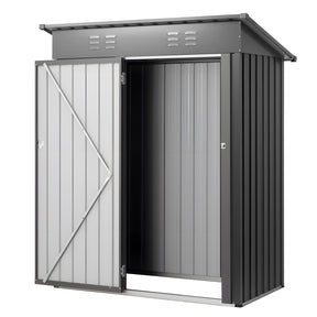 Metal garden shed with lockable door and louvre vents, 153 x 88cm