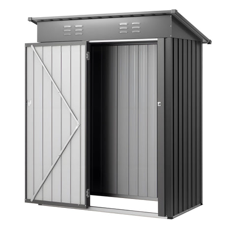 Metal garden shed with lockable door and louvre vents, 153 x 88cm