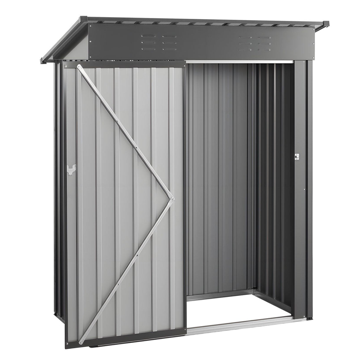 Metal garden shed with lockable door and louvre vents, 153 x 88cm (view 10)