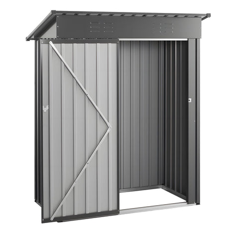 Metal garden shed with lockable door and louvre vents, 153 x 88cm (view 10)