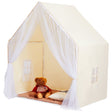 Fitzroy beige kids play tent with hanging light and floor mat