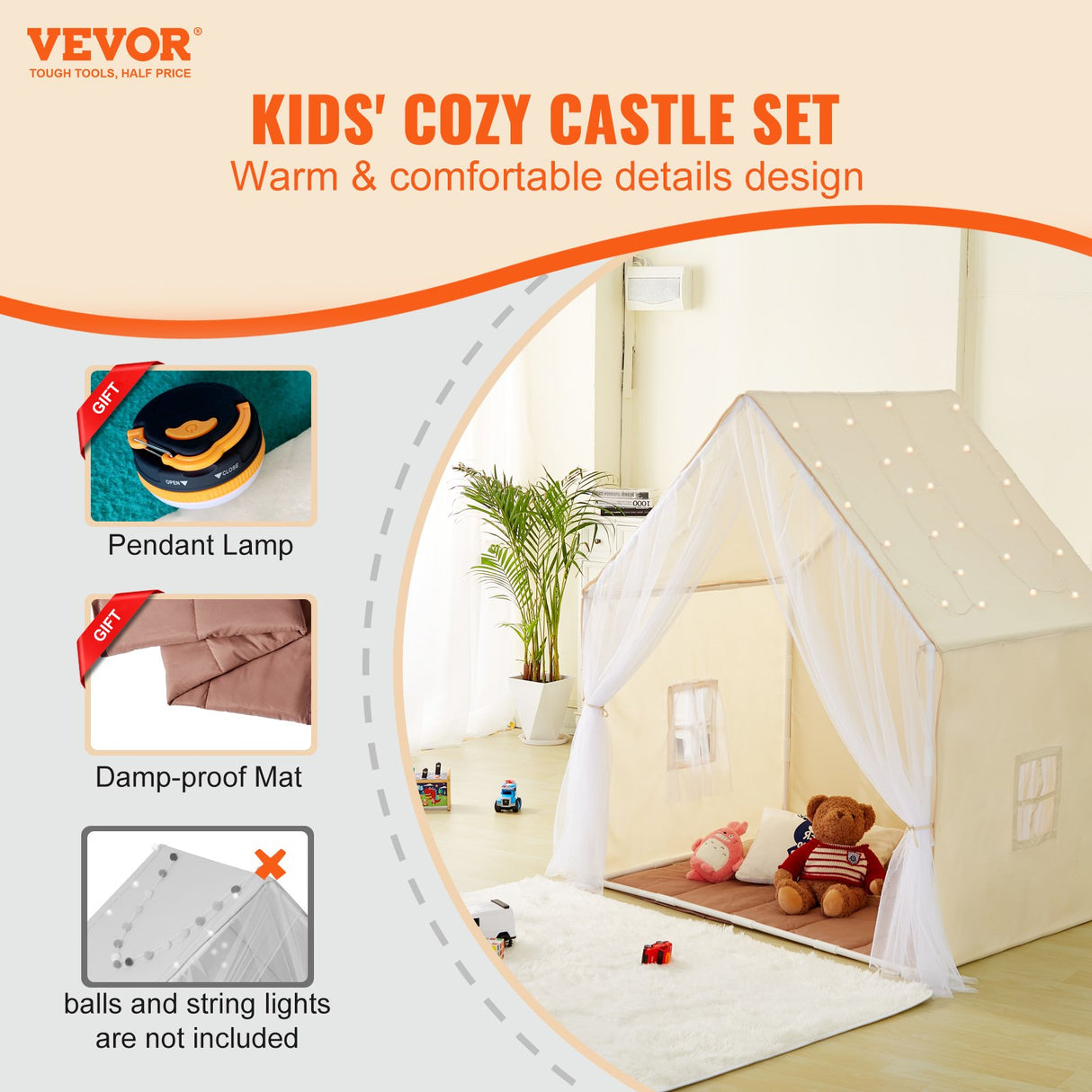 Fitzroy Kids Play Tent, Beige