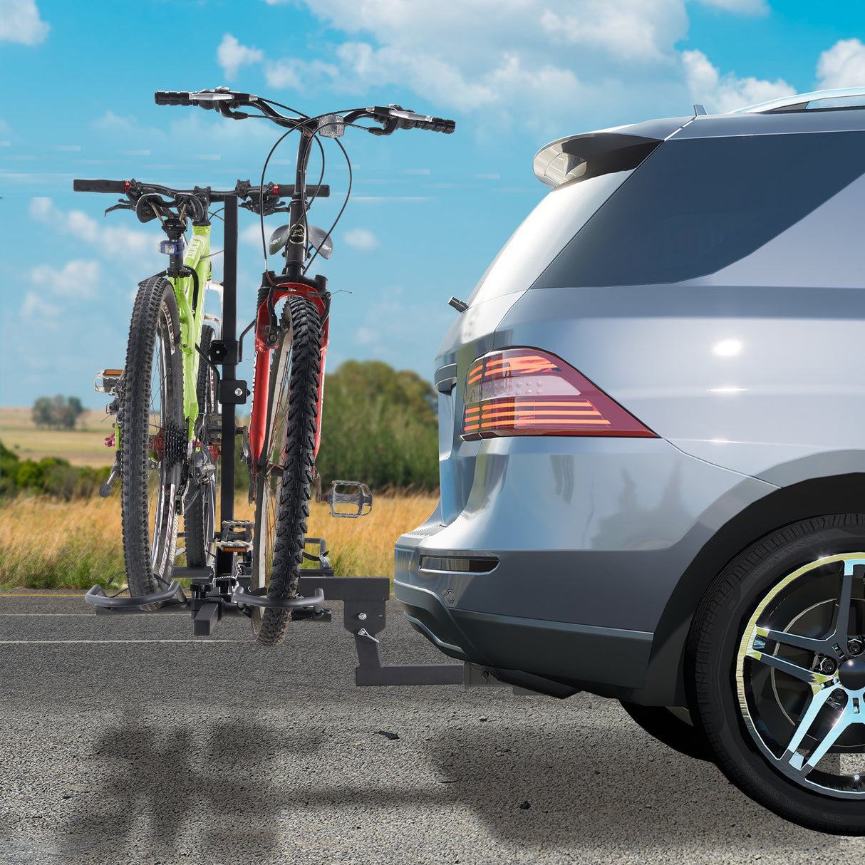 Zottegem Folding Hitch Mount Bike Rack, 2 Bike, 160lbs, Black