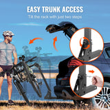 Kortrijk Folding Hitch Mount Bike Rack, 4 Bike, 150lbs, Black