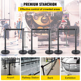 Crowd control stanchion set with retractable belt