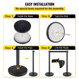 Crowd control stanchion set with retractable belt
