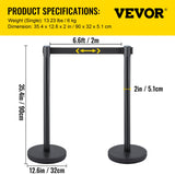 Crowd control stanchion set with retractable belt