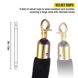 Crowd control stanchion set with black velvet rope