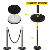 Crowd control stanchion set with black velvet rope