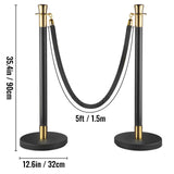 Crowd control stanchion set with black velvet rope