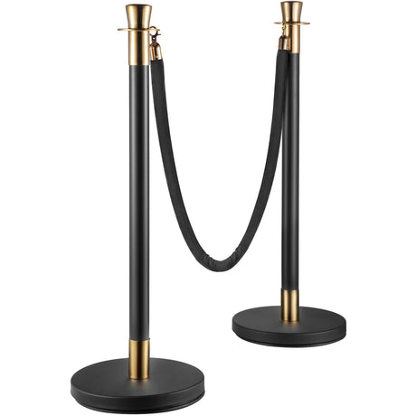 Crowd control stanchion set with black velvet rope