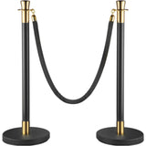 Crowd control stanchion set with black velvet rope