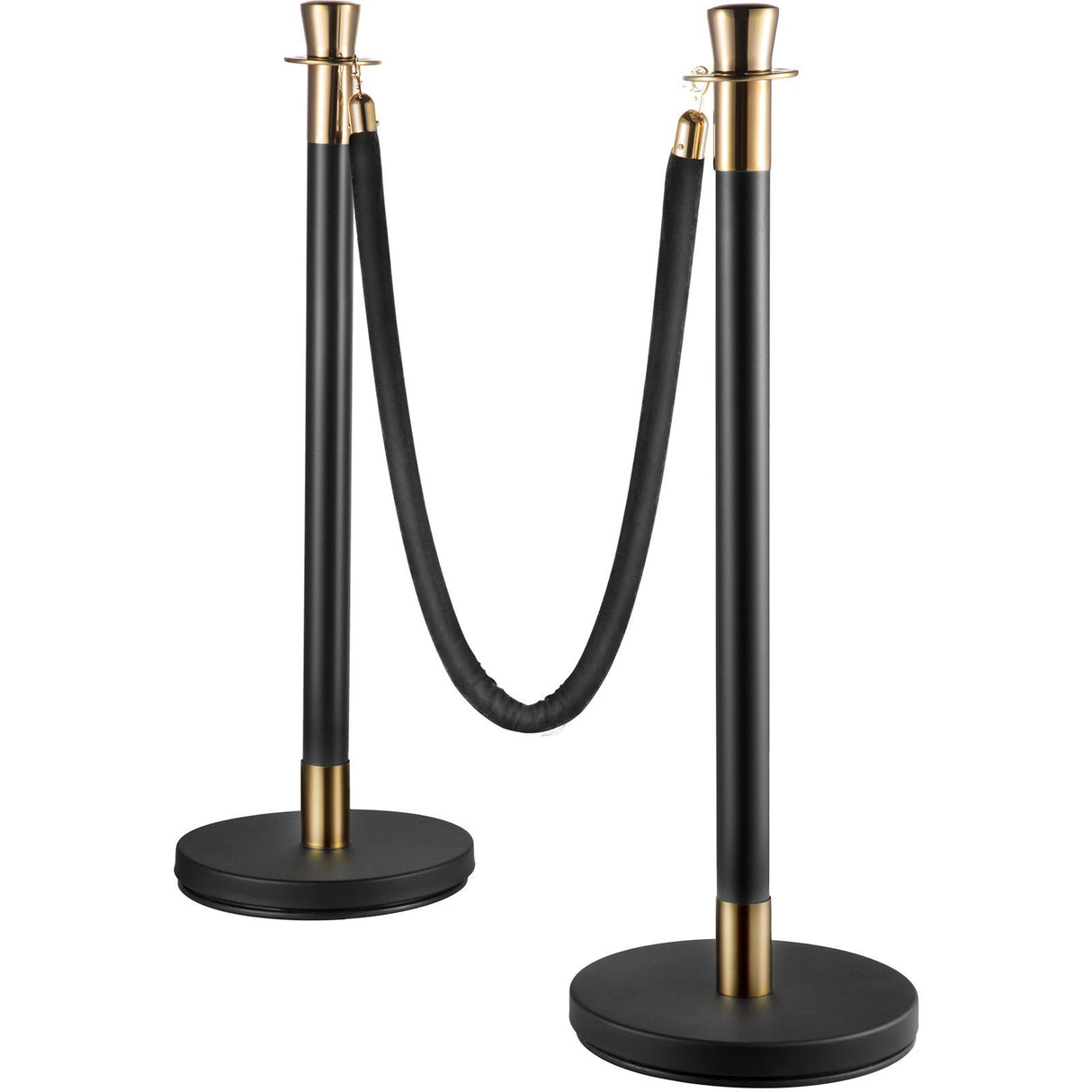 Crowd control stanchion set with black velvet rope