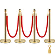 Gold crowd control stanchion set with red velvet rope