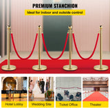 Gold stanchion post with red velvet rope