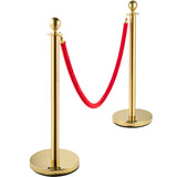Gold stanchion base with rubber bottom