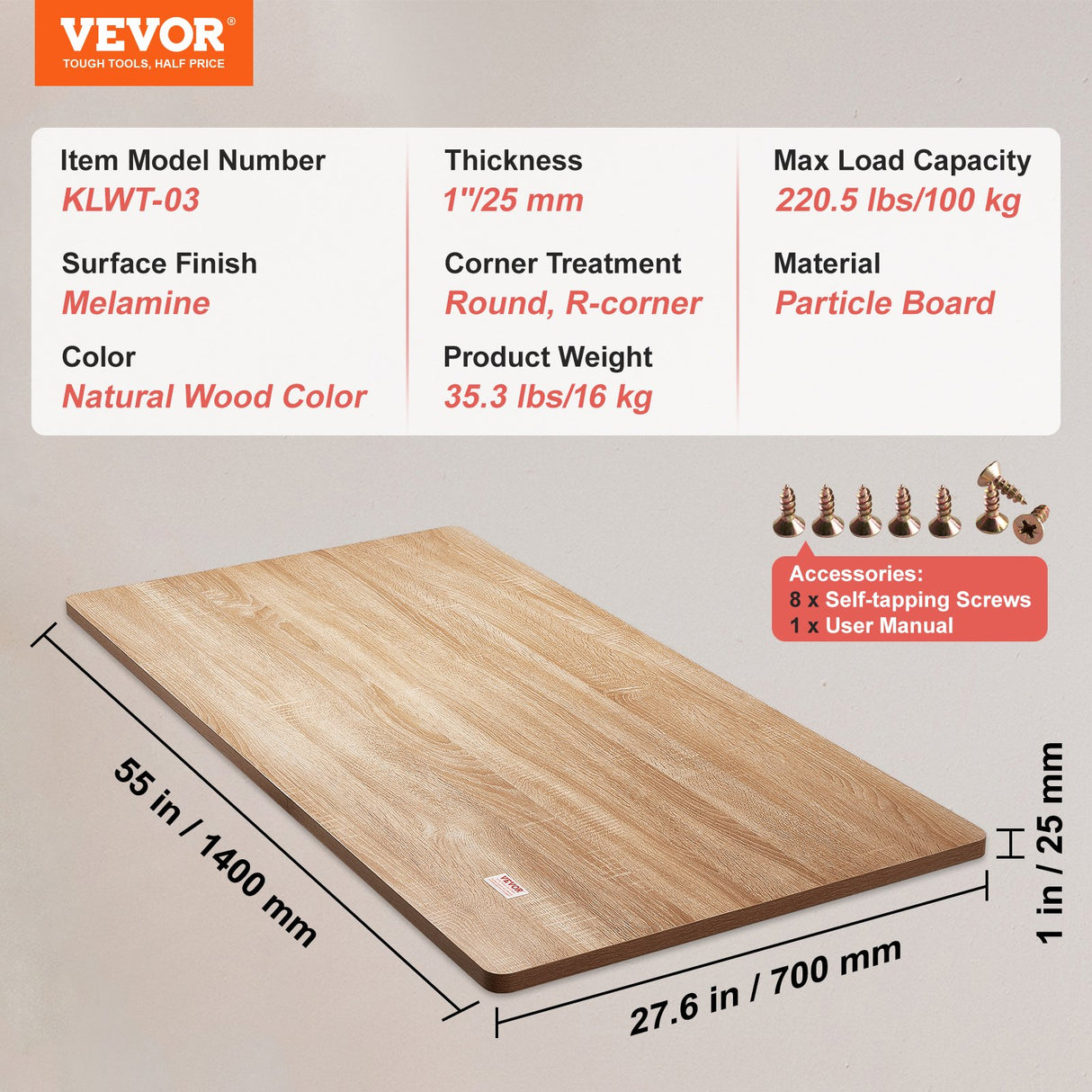 Isaacs Desk Top 140cm