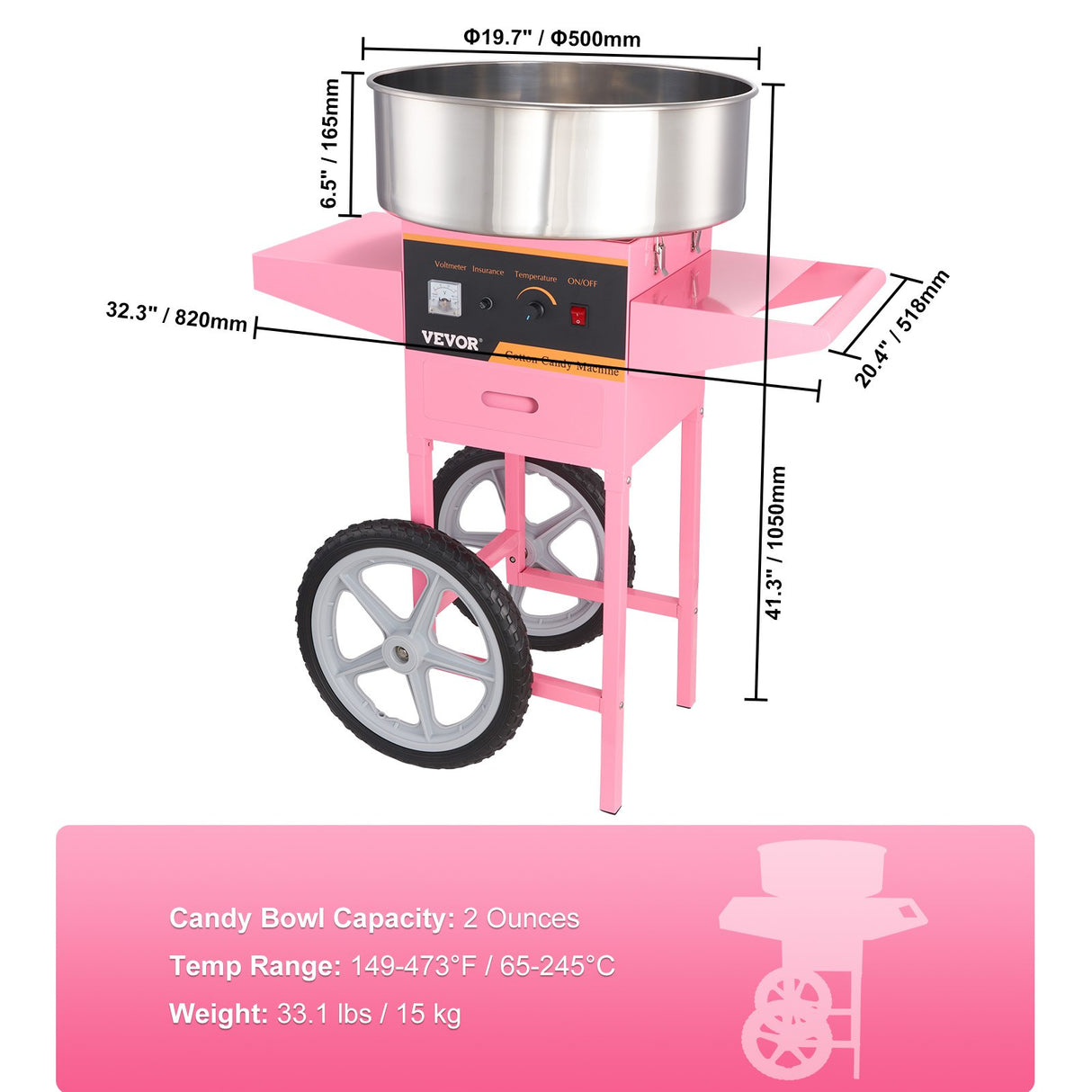 Fairy floss forming in the bowl and being collected on a stick