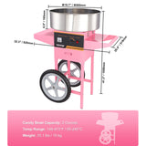 Fairy floss forming in the bowl and being collected on a stick