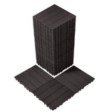 Palma dark brown plastic interlocking deck tiles