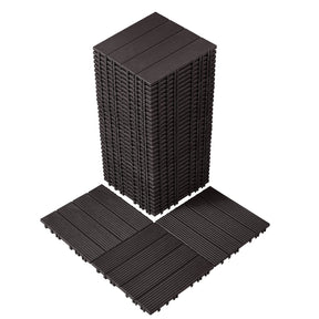 Palma dark brown plastic interlocking deck tiles