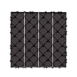 Palma Plastic Deck Tiles, 30 x 30cm, Dark Brown, 36pcs