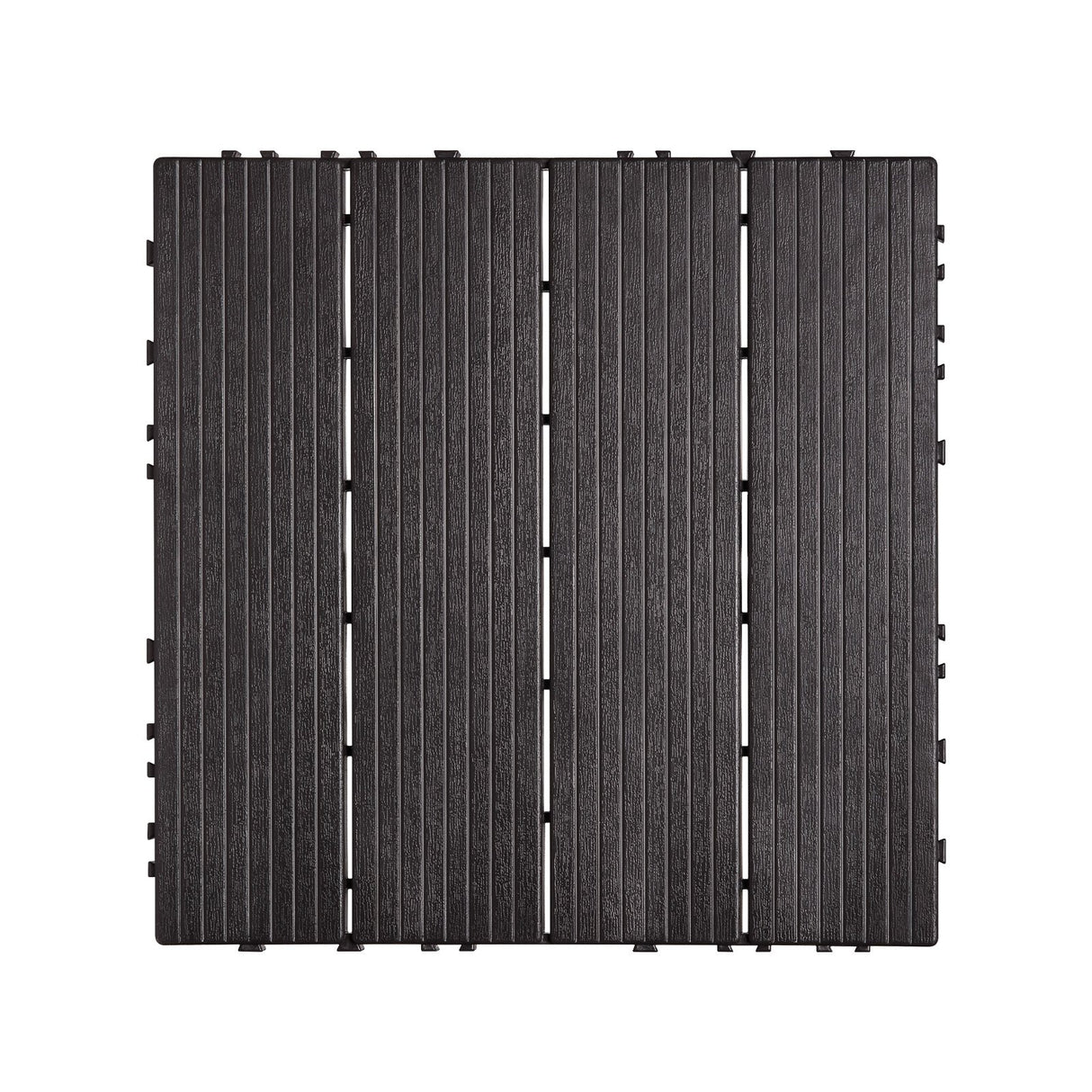 Palma Plastic Deck Tiles, 30 x 30cm, Dark Brown, 36pcs
