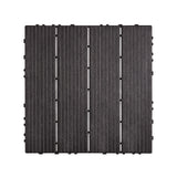 Palma Plastic Deck Tiles, 30 x 30cm, Dark Brown, 36pcs