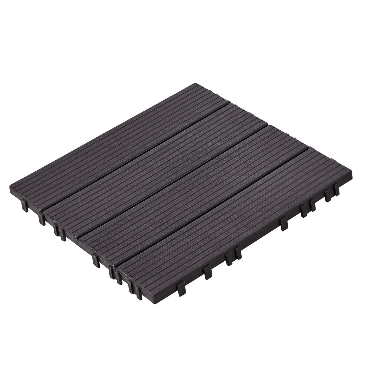 Palma Plastic Deck Tiles, 30 x 30cm, Dark Brown, 36pcs