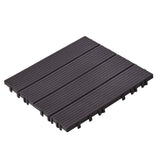 Palma Plastic Deck Tiles, 30 x 30cm, Dark Brown, 36pcs