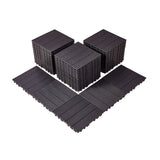 Hulftegg dark brown wood look interlocking deck tiles for patios