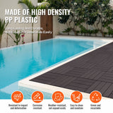 Hulftegg Interlocking Deck Tile, 30x30cm, Wood Look, Dark Brown, 54pcs
