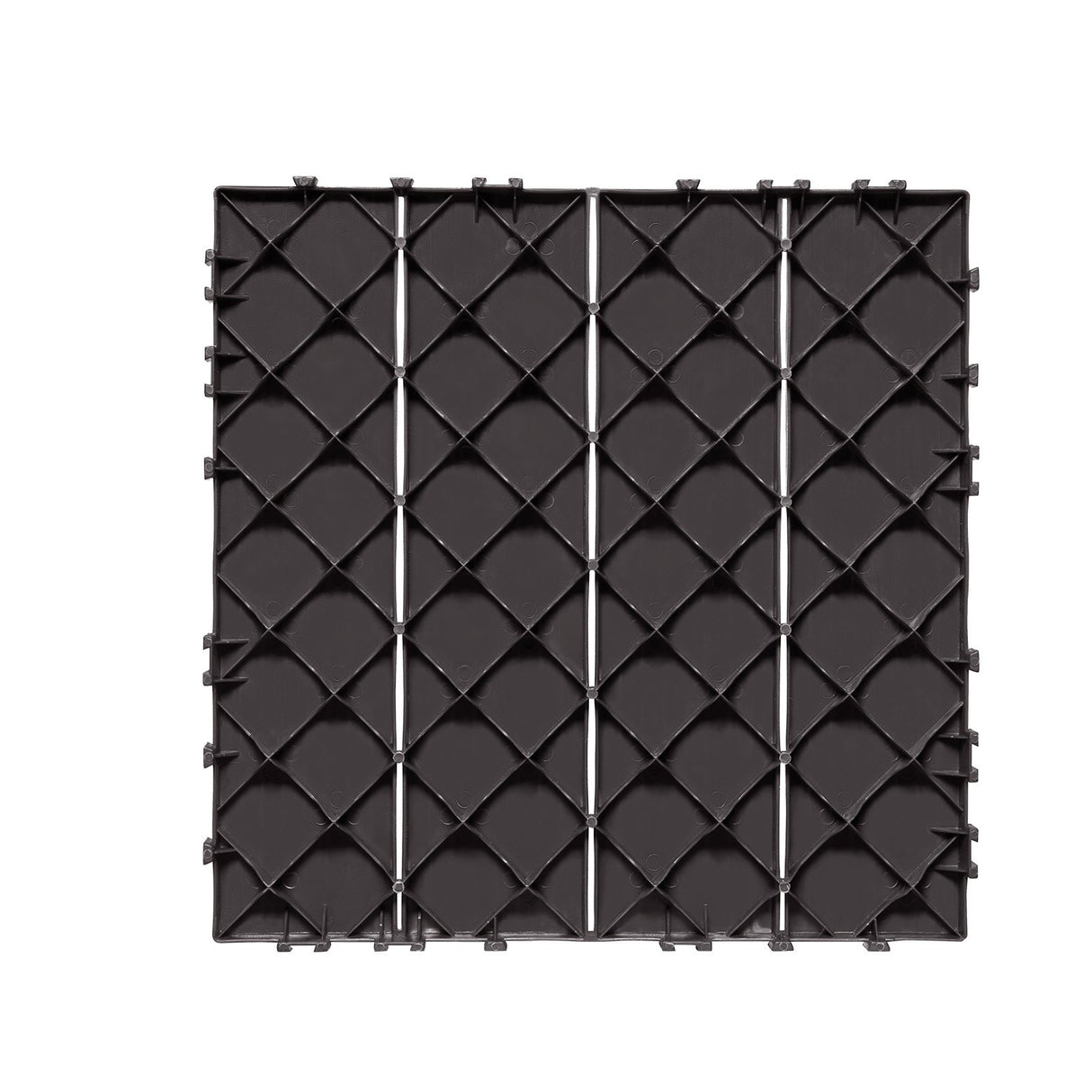 Hulftegg Interlocking Deck Tile, 30x30cm, Wood Look, Dark Brown, 54pcs