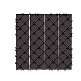 Hulftegg Interlocking Deck Tile, 30x30cm, Wood Look, Dark Brown, 54pcs