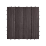 Hulftegg Interlocking Deck Tile, 30x30cm, Wood Look, Dark Brown, 54pcs