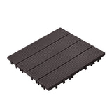 Hulftegg Interlocking Deck Tile, 30x30cm, Wood Look, Dark Brown, 54pcs