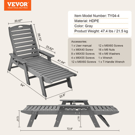 Batehaven Sun Lounger, Grey