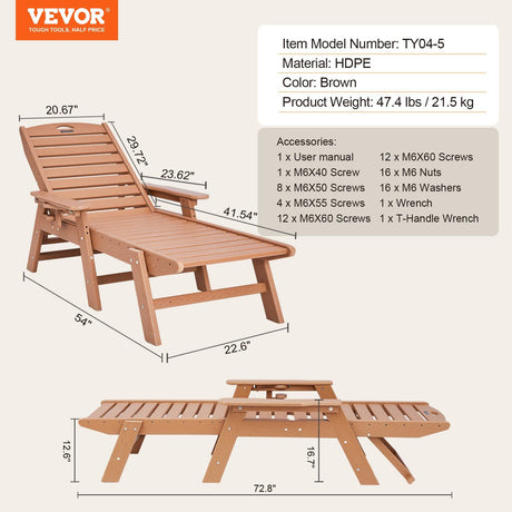 Yorkeys Sun Lounge, Brown HDPE