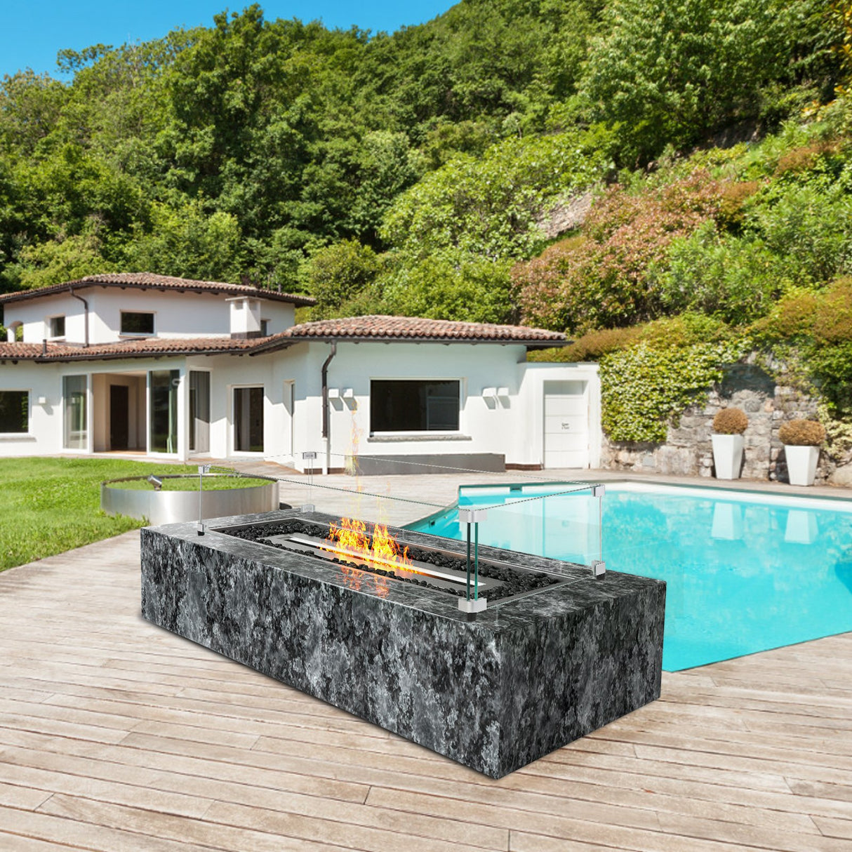 Tempered Glass Wind Guard for Fire Pits