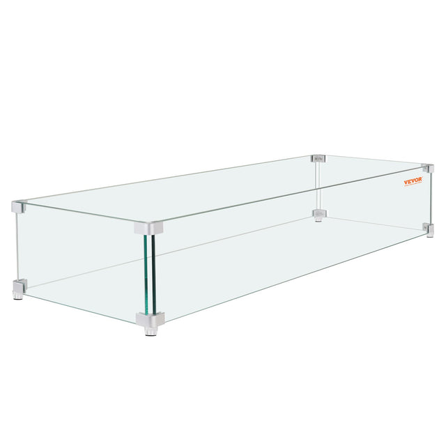 Clear Tempered Glass Wind Guard for Fire Pit