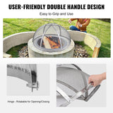 40" Stainless Steel Firepit Spark Screen Lid