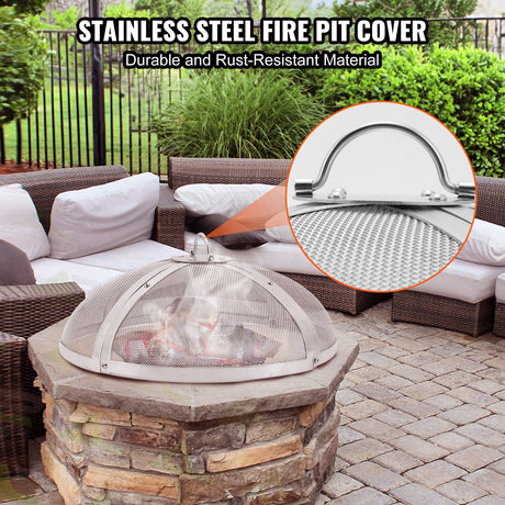 40-Inch Round Heavy-Duty Fire Pit Spark Screen