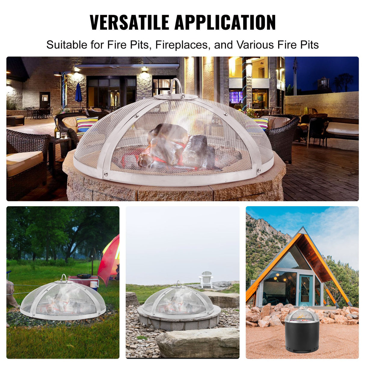 40-Inch Round Heavy-Duty Fire Pit Spark Screen