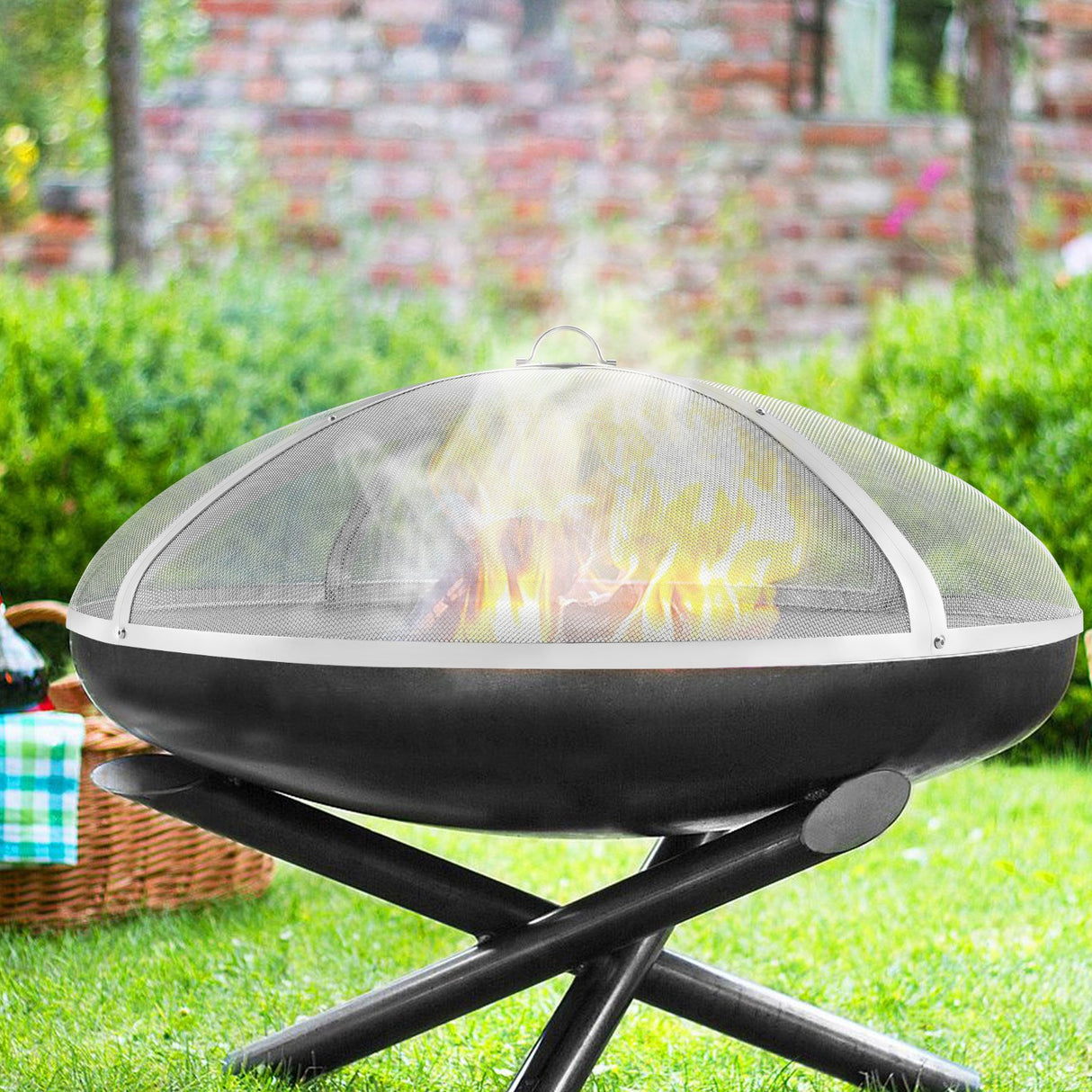 40-Inch Round Heavy-Duty Fire Pit Spark Screen