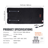 Far infrared sauna blanket, 180x80cm with arm holes