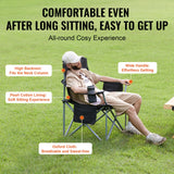 Arltunga Heavy Duty Folding Camp Chair with Cup Holder and Cooler Bag, Black
