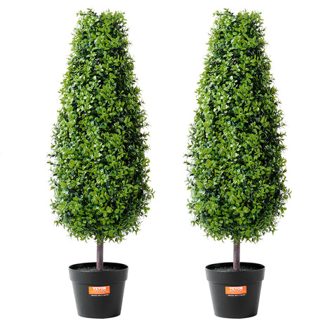 Pack of 2 artificial boxwood ball topiary trees 91cm for indoor and outdoor use — Allure Home Collections
