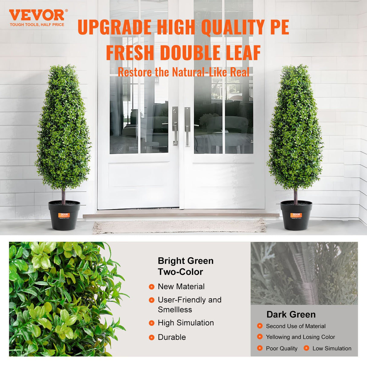 VEVOR 91cm artificial boxwood ball topiary full view showing round clipped form — Allure Home Collections